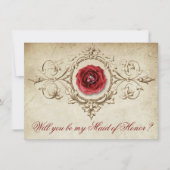 met juwelen getooid Roos |  Crimson Maid of Honor  Kaart (Voorkant)