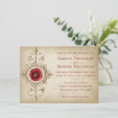 met juwelen getooid Roos |  Crimson Red Gem Grunge Kaart (Staand voorkant)