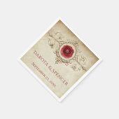 met juwelen getooid Roos |  Crimson Red Gem Grunge Servet (Hoek)