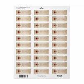 met juwelen getooid Roos | Crimson Red retouradre Etiket (Full Sheet)