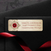 met juwelen getooid Roos |  Crimson Red retouradre Etiket