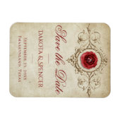 met juwelen getooid Roos | Crimson Red Save the D Magneet (Horizontaal)