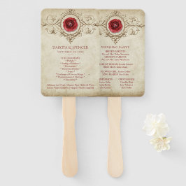 met juwelen getooid Roos | Grunge Crimson Red-pro Handwaaier