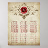 met juwelen getooid Roos | Grunge Crimson Red Zit Poster (Voorkant)