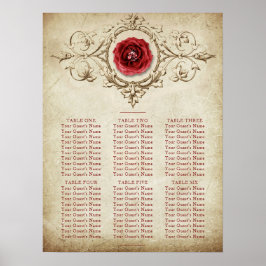 met juwelen getooid Roos | Grunge Crimson Red Zit Poster
