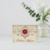 met juwelen getooid Roos |  Grunge Crimson Wishing Informatiekaartje (Staand voorkant)