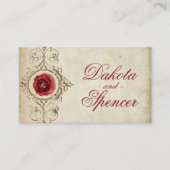 met juwelen getooid Roos |  website Grunge Crimson Informatiekaartje (Voorkant)