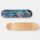 Met juwelen versierde eenhoorn persoonlijk skateboard (Horizontaal)