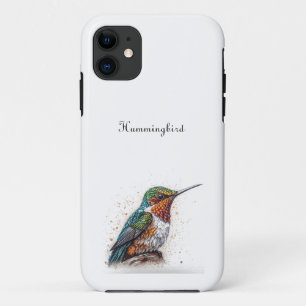 Met juwelen versierde kolibrie-serenade, op maat Case-Mate iPhone case
