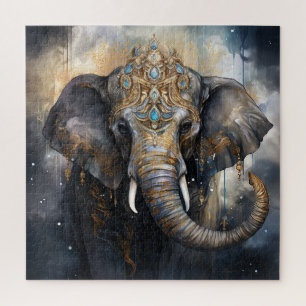 Met juwelen versierde olifant legpuzzel