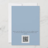 Met Kant in Liefde Blauw Kant QR Code Bruidsfeest Kaart (Achterkant)