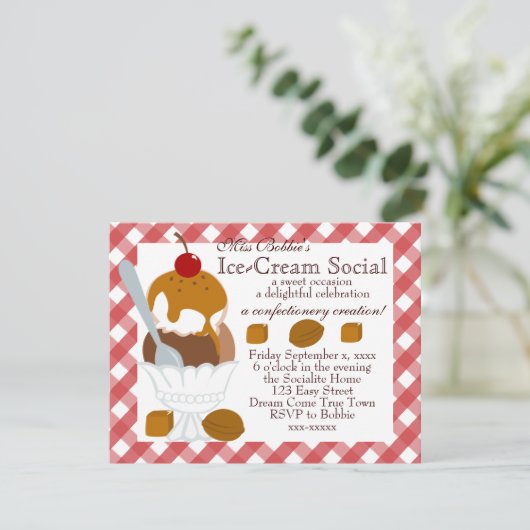 Met karamel beklede ijskap kaart (Staand voorkant)