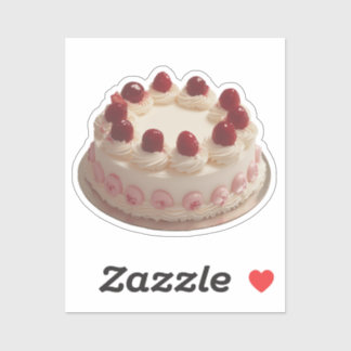 met kersen bedekte slagroomcake sticker