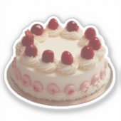 met kersen bedekte slagroomcake sticker (Voorkant)
