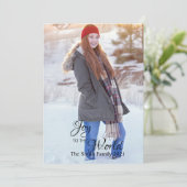  met kerst en groene polaire dot terug feestdagenkaart (Staand voorkant)