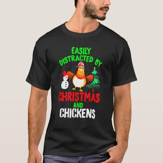 Met kerst en kip t-shirt (Voorkant)