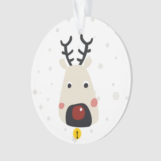 Met kerst gekruiste rendieren met sneeuwvlokken en ornament (voorkant)
