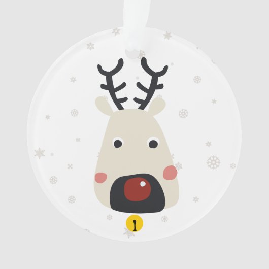 Met kerst gekruiste rendieren met sneeuwvlokken en ornament (voorkant)