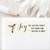 Met kerst rondvliegende Hummingbird Etiket (Insitu)