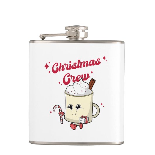 met kerstbemanning omwikkelde kolf heupfles (Voorkant)