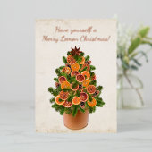 Met kerstbomen gedroogde citrusvruchten Foto's Folie Feestdagenkaart (Staand Voorkant)