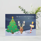 met kerstboomvakantie kaart (Staand voorkant)