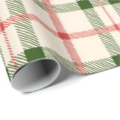  met kerstbosgroen rood witte vlecht cadeaupapier (Rol Hoek)