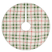 met kerstbosgroen rood witte vlecht kerstboom rok (Voorkant)