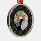 Met kerstcadeaufotogeluk ben je vrienden metalen ornament (Rechts)