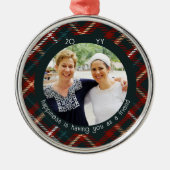 Met kerstcadeaufotogeluk ben je vrienden metalen ornament (Voorkant)