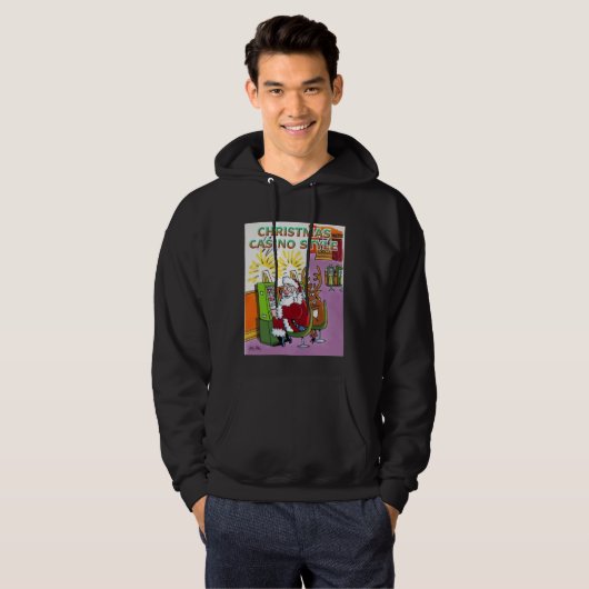 Met kerstcadeautjes met zwarte haarstaart hoodie (Voorkant volledig)