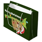 Met kerstfeestdagen kunt u bericht toevoegen groot cadeauzakje (Voorkant Gekanteld)