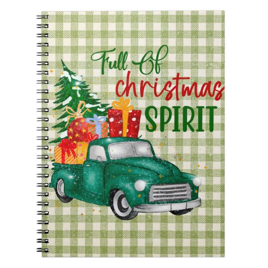 Met kerstgeest en groene spelbreker notitieboek (Voorkant)