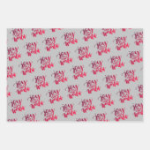 Met kersthandschrift Greetings Gray Blue Green Inpakpapier Vel (Voorkant 2)