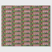 Met kerstkerstman aangedreven brandweerwagen cadeaupapier (Vlak)