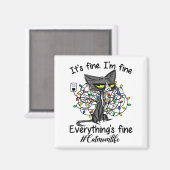 Met kerstlampjes ben ik in orde. magneet (Voorkant / Achterkant)