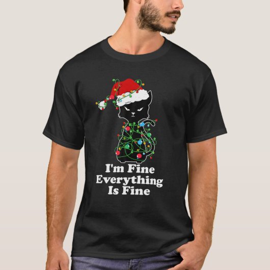 Met kerstlampjes ben ik prima Alles is goed. T-shirt (Voorkant)