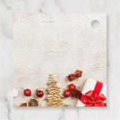 Met kerstmis behandelde items op een Rustige Woode Bedankjes Labels (Achterkant)