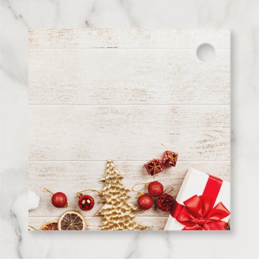 Met kerstmis behandelde items op een Rustige Woode Bedankjes Labels (Achterkant)