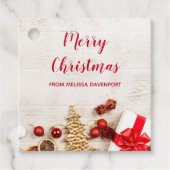 Met kerstmis behandelde items op een Rustige Woode Bedankjes Labels (Voorkant)