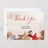 Met kerstmis behandelde items op een Rustige Woode Briefkaart (Voorkant / Achterkant)