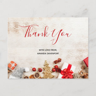 Met kerstmis behandelde items op een Rustige Woode Briefkaart