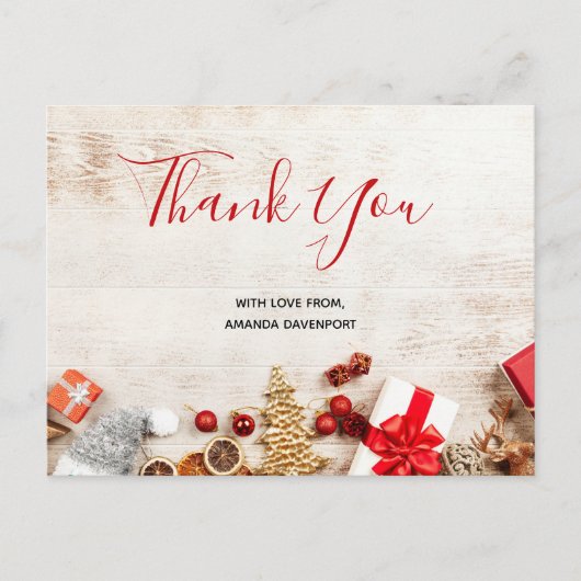 Met kerstmis behandelde items op een Rustige Woode Briefkaart (Voorkant)