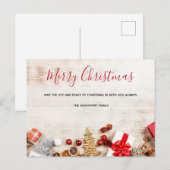 Met kerstmis behandelde items op een Rustige Woode Briefkaart (Voorkant / Achterkant)