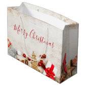 Met kerstmis behandelde items op een Rustige Woode Groot Cadeauzakje (Achterkant Gekanteld)