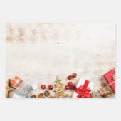 Met kerstmis behandelde items op een Rustige Woode Inpakpapier Vel (Voorkant 3)