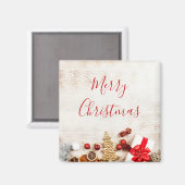 Met kerstmis behandelde items op een Rustige Woode Magneet (Voorkant / Achterkant)
