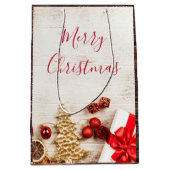 Met kerstmis behandelde items op een Rustige Woode Medium Cadeauzakje (Voorkant)