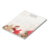 Met kerstmis behandelde items op een Rustige Woode Notitieblok (Linkerzijde)