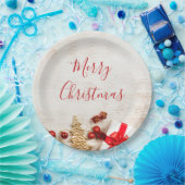 Met kerstmis behandelde items op een Rustige Woode Papieren Bordje (Feest)